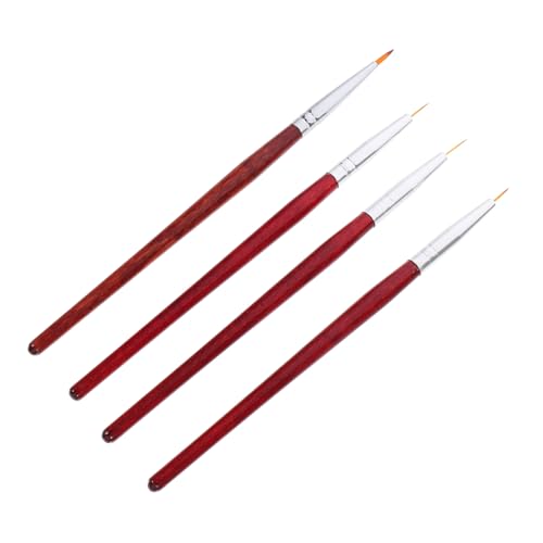WOONEKY 4stücke Teiliges Nagelkunst Pinselset Mit Holzgriff Professionelle Malpinsel Für -maniküre Inklusive La Blütenmaler Farbmaler Und Universalpinsel Für Kreative Nageldesigns von WOONEKY