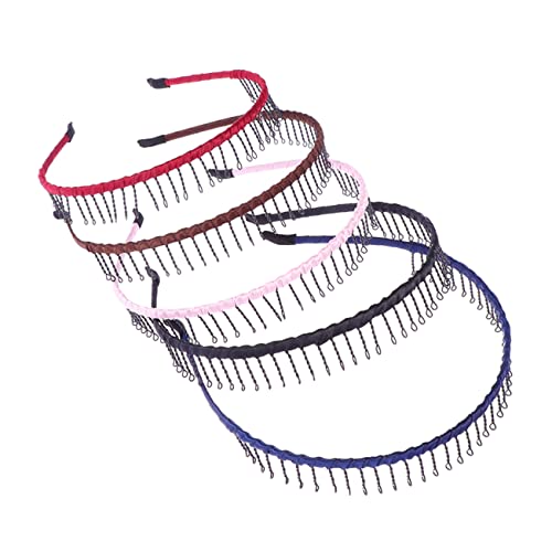 WOONEKY Stirnband 5 Stück Modisches Gezahntes Haarband Nicht Aus Kunststoff Haarreif Für Frauen von WOONEKY