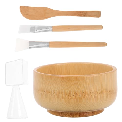 WOONEKY 5 Stück Teiliges Mischschalen Set mit Spatel Löffel und Pinsel für DIY Gesichtsmaske Kompakt Tragbar Vielseitig für Hautpflege und Schönheitsroutinen zu Hause und Unterwegs von WOONEKY