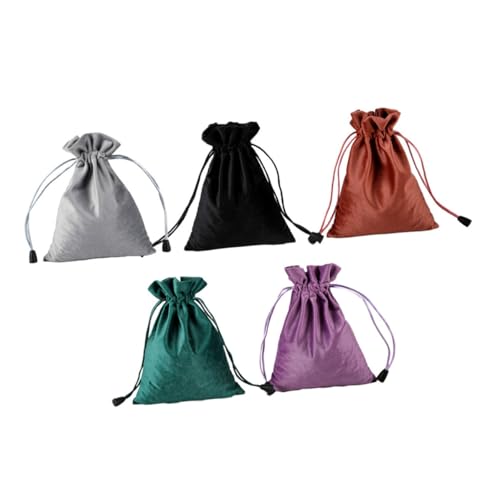 WOONEKY 5 Stück Teiliges Samtbeutel Schmuck Kosmetiktasche mit Zugband Vielseitiger Organizer für Damen Staubschutzbeutel für Schmuck Make Up und Kleine Accessoires für Reisen und WOONEKY 5 Stück Teiliges Samtbeutel Schmuck Kosmetiktasche mit Zugband Vielseitiger Organizer für Damen Staubschutzbeutel für Schmuck Make Up und Kleine Accessoires für Reisen und von WOONEKY