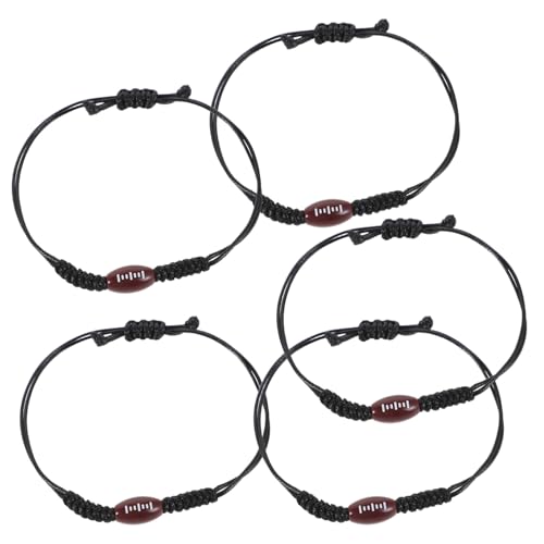 WOONEKY 5stücke Rugby-sportarmbänder Verstellbare Seilarmbänder Fan-accessoires Für Männer Handgelenkschmuck Mit Rugby-motiv WOONEKY 5stücke Rugby-sportarmbänder Verstellbare Seilarmbänder Fan-accessoires Für Männer Handgelenkschmuck Mit Rugby-motiv von WOONEKY