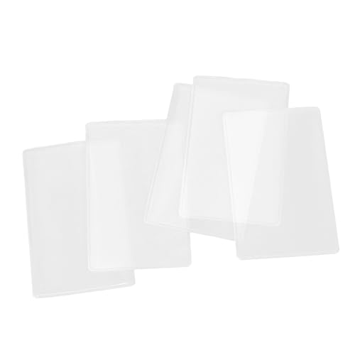WOONEKY 5 Stück Transparente Hartplastik Schutzhüllen für Kreditkarten und Visitenkarten Wasserabweisende Ausweishalter Ultradünne und Leichte Plastikhüllen für Geldbörse Zuverlässiger von WOONEKY