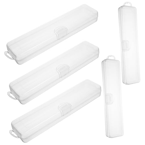 WOONEKY 5 Stück Transparenter Reise zahnbürstenetui und Make up pinsel Aufbewahrungsbox Langlebiger Organizer mit Großem Fassungsvermögen Kompakt für Geschäftsreisen und Alltag von WOONEKY