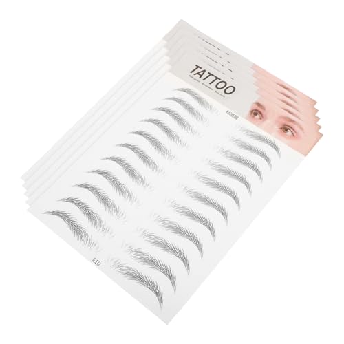 WOONEKY 5 Stück Wasserdichte Augenbrauen Aufkleber Haarähnliche Transfer Tattoos für für Schnelle Anwendung und Verschönerung bei Partys Alltag von WOONEKY