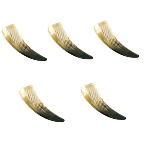 WOONEKY 5stücke Hornkamm Natürlichem Ochsenhorn Antistatischer Haarkamm Mit Feinen Zähnen Für Entwirren Und Massieren Kopfhaut Für Damen Und Mit Dickem Haar von WOONEKY