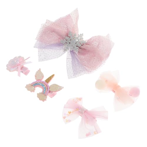 WOONEKY 5stücke Teiliges Haaraccessoires-set Für Mädchen Modische Schneeflocken-haarspangen Und Haargummis Für Tägliche Anlässe Partys Und Besondere Feiern von WOONEKY
