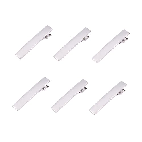 WOONEKY 50 Stück Mini Alligator Haarclips Silber mit Zähnen Langlebige Haarklammern für DIY Haarstyling Haarschmuckgestaltung für Damen und Friseurbedarf von WOONEKY