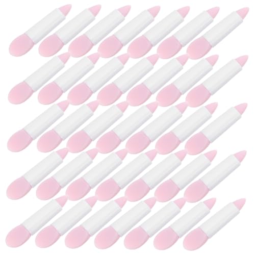 WOONEKY 50 Stück Silikon Lippenpinsel und Augen Make Up mit Glitter Wiederverwendbar zur Haut für Lippenmaske Gloss Lidschatten Zartes von WOONEKY