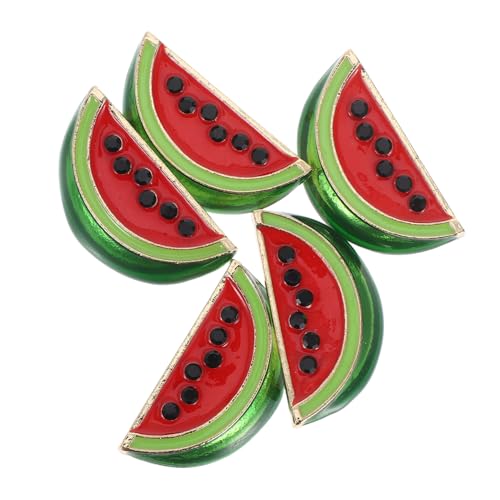 WOONEKY 5stücke Wassermelonen-anstecknadel Aus Legierung Cartoon Obst Geformt Brosche Für Schal Pullover Kleid Damen Retro Schalkragen-clips Melonen-brosche von WOONEKY
