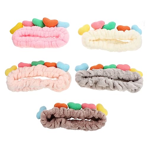 WOONEKY 5stücke Elastische Haarbänder Für Damen Weiche Atmungsaktive Make-up-stirnbänder Für Gesichtspflege Und Bad Zum Zähneputzen Waschen Und Schminken von WOONEKY