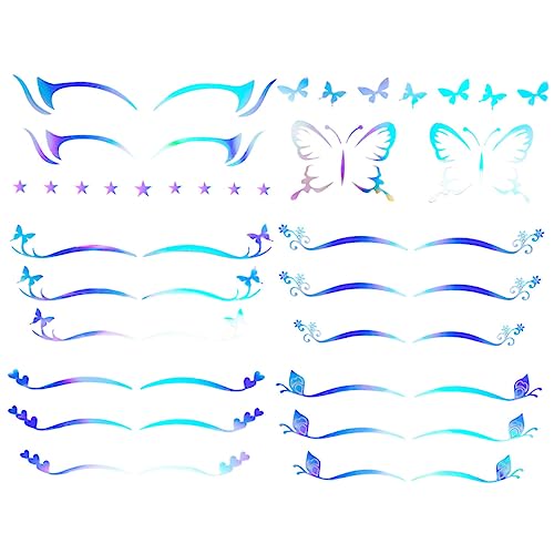 WOONEKY 6blätter Temporäre Augen-make-up Aufkleber Wasserdichte Eyeliner-schablonen Und Lidschatten-dekoren Für Einzigartiges Und Kreatives Augen-make-up Leicht Anzuwenden Für Und von WOONEKY