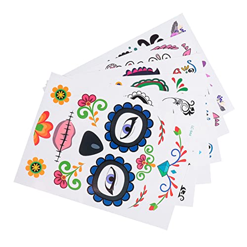 WOONEKY 6blätter Wasserdichte Gesichtsticker Für Halloween Temporäre -make-up Aufkleber Für Partys Festivals Cosplay Und Mehr von WOONEKY