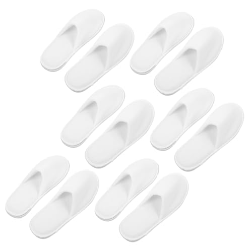 WOONEKY 6 Paare Einweg Slipper Weiß Atmungsaktiv Leicht Tragbar Rutschfest Hotel Hausschuhe für Damen und Herren Gästepantoffeln Reise Spa von WOONEKY