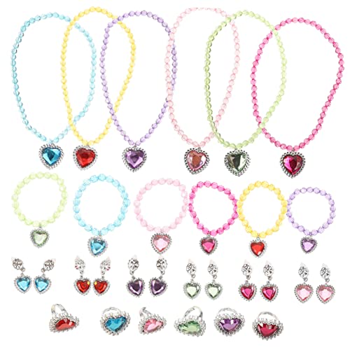 WOONEKY Schmuckset Für Mädchen Armbänder Und Halsketten Für Kinder Schmuckset Für Kleinkinder Schmuck Zum Anziehen von WOONEKY