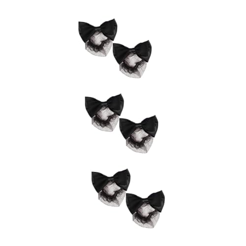 WOONEKY 6stücke Elastische Haarnetz Schleifen Haarspange Professionelles Accessoire Für Damen Für Büro Und Festliche Anlässe Schwarz von WOONEKY