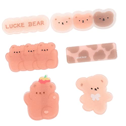 WOONEKY Haarschmuck 6 Stück Cartoon-Bär-Haarnadel Für Mädchen Anzug Mädchen-Haar-Accessoires Knall-Haarspange Bär-Haarspangen Für Frauen Kawaii-Haarspangen Haardekorationen Für von WOONEKY