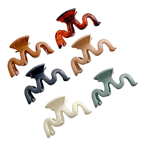 WOONEKY 6 Stück Großes Haarklammern für Damen Haarspangen Blau Braun Bernstein und Rutschfeste Clips für Dickes und Dünnes Haar für Alltag Make Up und Freizeit von WOONEKY
