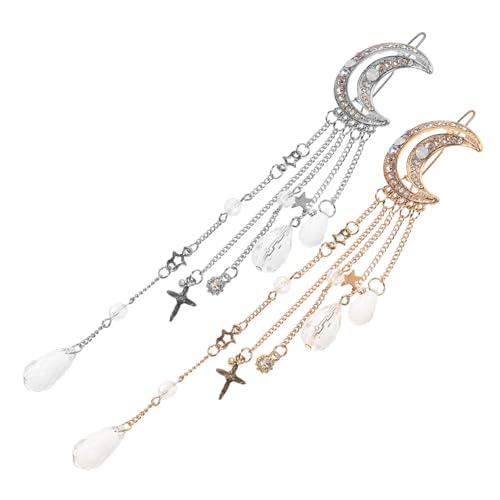 WOONEKY 6stücke Mondförmige Haarklammern Mit Quasten Haaraccessoires Für Hochzeiten Und Partys Für von WOONEKY