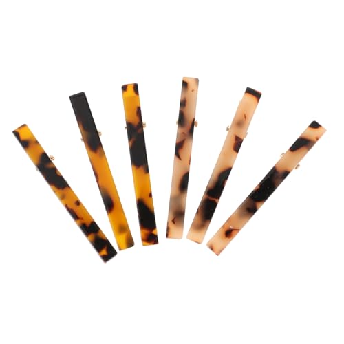 WOONEKY 6stücke Teiliges Haarklammern Aus Acetat Mit Leopardenmuster Praktische Haarclips Für Damen Für Haarschnitt Styling Und Diy Frisuren Beige Und Schildkrötenoptik von WOONEKY