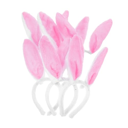 WOONEKY 6 Stück Hasenohren Haarreifen Flauschige Kopfbedeckung für Festivals Cosplay und Themenpartys Weiß und Witzige Accessoires für Auffällige Partydekoration von WOONEKY