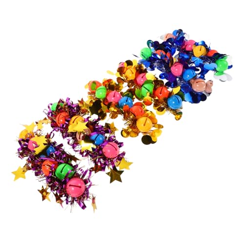 WOONEKY 6 Stück Paillettenblumen Für Den Kindergarten Sportaktivitäten Cheerleading – Feiern Tanzen Und Pompom Events Mit Glöckchen Poms Armbändern Für Performance Armbänder von WOONEKY