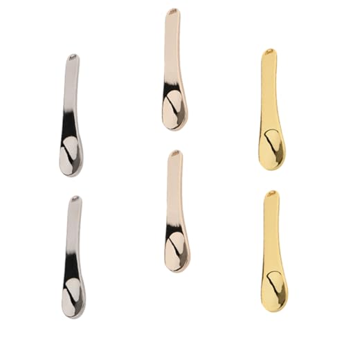 WOONEKY 6 Stück Teiliges Kosmetikspatel aus Langlebiger Zinklegierung Kleine Gesichts und Augencreme Löffel Glatte Oberfläche Tragbares Makeup Tool für Präzises Auftragen und Hygienische von WOONEKY