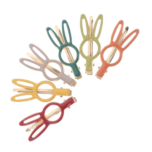 WOONEKY 6 Stück Teiliges Niedliche Kaninchen Haarklammern für Mädchen Dunkle Farben Vielseitige Haarclips für Verschiedene Frisuren für Alltag und Ostern von WOONEKY