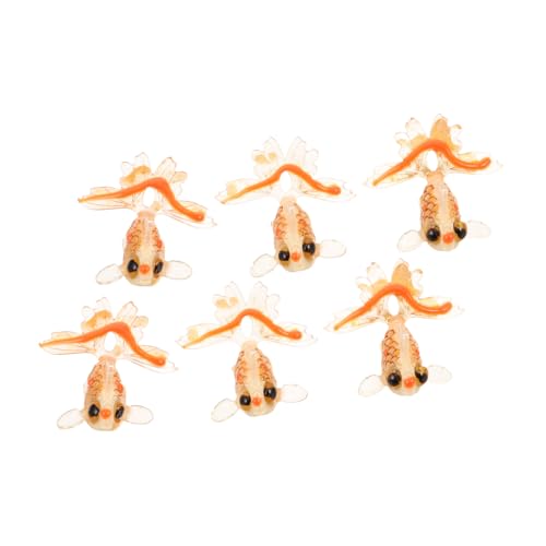 WOONEKY 6 Stück Teiliges Resin Goldfisch Anhänger Glänzende Schmuckanhänger für DIY Ohrringe Halsketten Armbänder Vielseitig für Casual und Festlichkeiten Stabile Verarbeitung Feines von WOONEKY