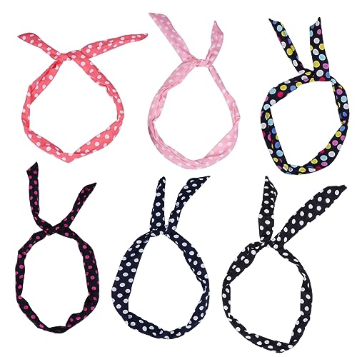 WOONEKY 6stücke Stirnband Draht Haarbandanas Kopftuch Stirnbänder Haaraccessoires Für Mädchen Zufällige Farbe Schön Und Langlebig von WOONEKY