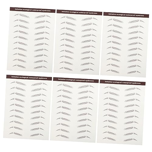 WOONEKY 6stücke Augenbrauen Aufkleber Für Natürliche Brauen Wiederverwendbar Wasserfest Für Spärliche Oder Überzupfte Augenbrauen Einfach Anzuwenden Kleber von WOONEKY