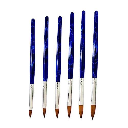 WOONEKY 6-teiliges Nailart-pinselset – Maniküre-malpinsel-set Mit Nailart-stift Flexibel Und Glatt Für Kreative Nageldesigns Für Den Salon- Und Heimgebrauch von WOONEKY