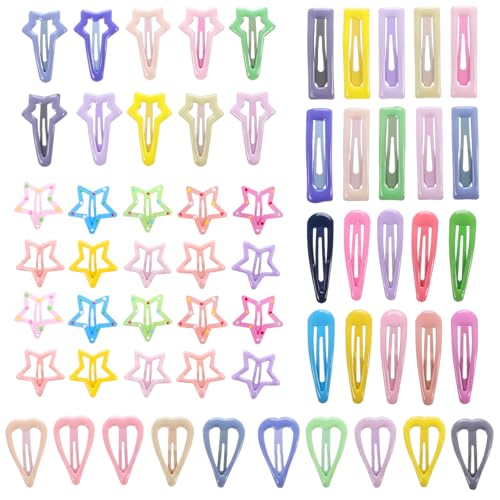 WOONEKY 60 Stück Haarklammern für Mädchen Kawaii Haarspangen mit Designs für Verschiedene Frisuren Rutschfeste Haaraccessoires für Täglichen Gebrauch und Besondere Anlässe von WOONEKY