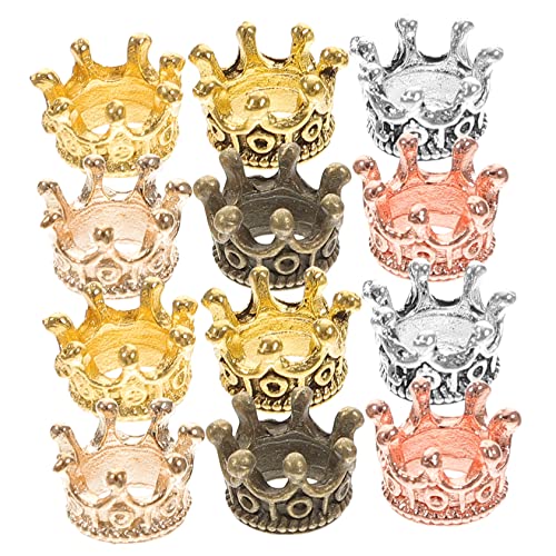 WOONEKY 60stücke Kronenform Anhänger Schmuck Diy Material Halskette Armband Schlüsselanhänger Dekor Gold Antiksilber Bronze von WOONEKY