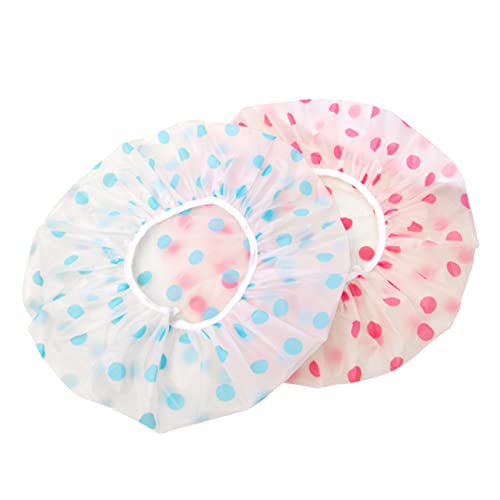 WOONEKY Verdickte Duschhaube Mit Punkten 6er-pack Badehut Für Damen Elastisch Für Verschiedene Größen von WOONEKY