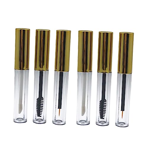 WOONEKY 6stücke Leere Makeup-fläschchen Mit Goldenem Deckel Für Lip Gloss Eyeliner Und Wimpern-bürsten Unterverpackung Für Kosmetische Produkte Sicher Und Tragbar von WOONEKY
