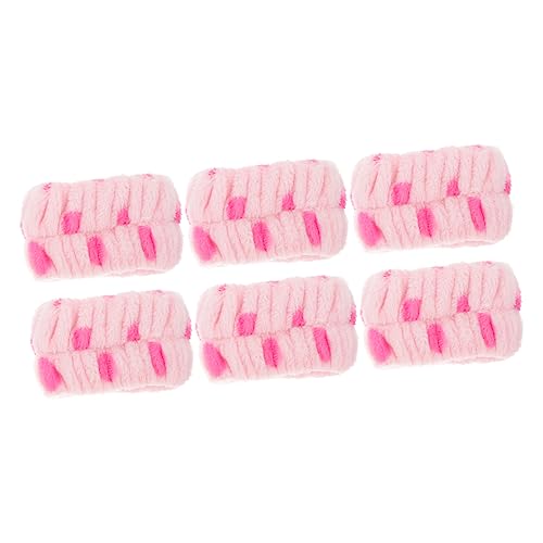 WOONEKY 6St Saugfähige Armbänder Make-up-Tücher bequeme Spa-Armbänder Handtücher gesichtswasch armbänder gesicht waschen armbänder elastische Spa-Armbänder Armbänder für zu Hause Flanell von WOONEKY