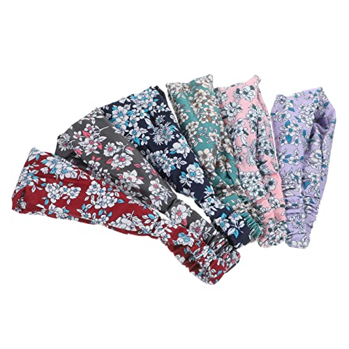 WOONEKY 6stücke Elastisches Sport Stirnband Mit Blumenmuster Für Damen Schweißabsorbierendes Stirnband Für Yoga Laufen Fitness Und Outdoor-aktivitäten Bequemer Haarschals Für Kopfgrößen von WOONEKY
