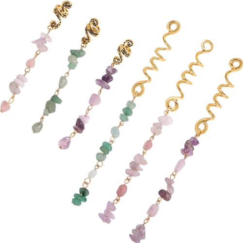 WOONEKY 6stücke Teiliges Aus Natürlichen Stein-haarclips Für Dreadlocks Stylischer Haarschmuck Für Zöpfe Vielseitige Haaraccessoires Für Männer Und Frauen Für Feste Und Besondere Anlässe von WOONEKY