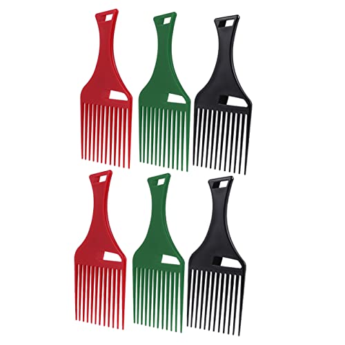 WOONEKY 6stücke Afrokamm Aus Kunststoff Haarkämme Für Afrohaar Entwirrungskämme Kompakt Und Tragbar Für Frauen Und Männer von WOONEKY