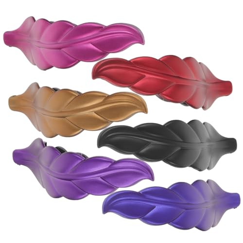 WOONEKY 6 Stück Kreative Blattform Haar Clips Robust Rutschfest Für Mädchen Und Frauen Haarstyling Zubehör in Bunten Farben Für Alltagslooks Und Besondere Anlässe von WOONEKY