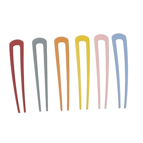 WOONEKY 6stücke U-förmige Haarspangen Für Damen Bunte Haarnadeln Haar-accessoire Für Verschiedene Frisuren Rutschfeste Und Langlebige Haarklammern von WOONEKY