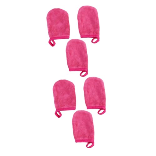 WOONEKY 6stücke Gesichtsreinigungshandschuhe Dicke Make-up Entferner-pads Rosé Wiederverwendbar Sanft Für Haut Für Tägliche Reinigung Und Make-up-entfernung von WOONEKY