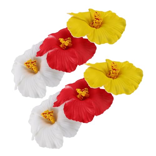WOONEKY 6stücke Hawaii-blumen-haarspangen Aus Stoff Gefertigte Haarnadeln Mit Künstlichen Blumen Für Frauen Und Mädchen Strand Und Party-accessoires Im Floralen Design von WOONEKY