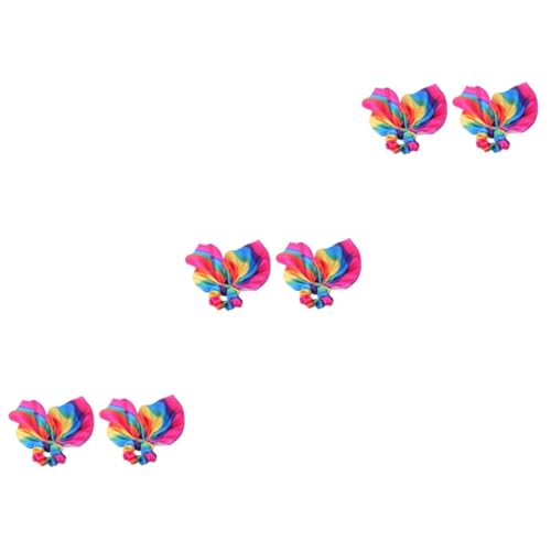 WOONEKY 6stücke Niedliche Regenbogen Haargummis Mit Hasenohren Und Quasten Haaraccessoire Für Damen Und Mädchen Für Täglichen Gebrauch Und Besondere Anlässe von WOONEKY
