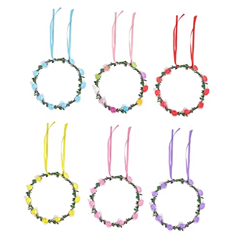 WOONEKY 6stücke Led Blumen Stirnbänder Leuchtend Blumenkranz Kopfschmuck Für Frauen Mädchen Party Hochzeit Kostümaccessoires von WOONEKY