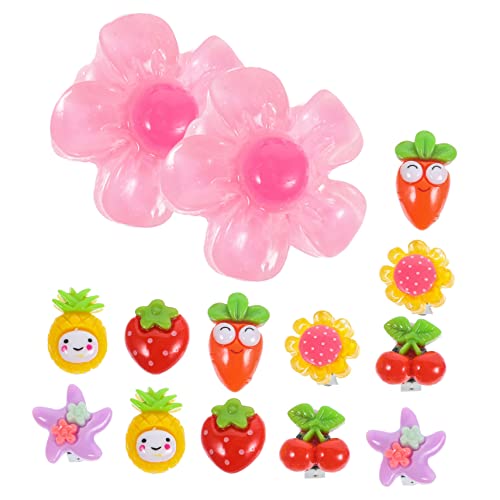 WOONEKY 7 Paare Blumen Ohrclips für Mädchen Schmerzfreie Clip Ohrschmuck Bunte Kindgerechte Ohrdekoration für Geburtstag Party Alltag Vielseitig Kombinierbar von WOONEKY