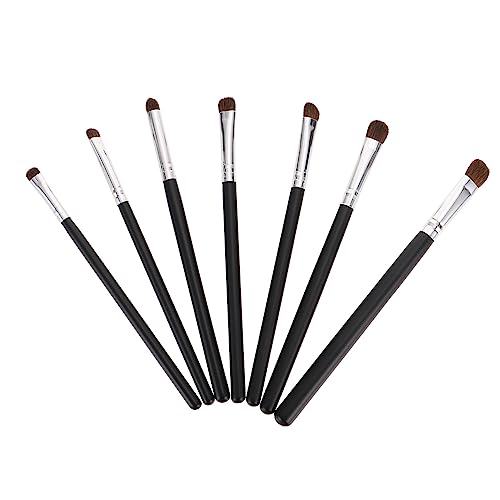 WOONEKY 7stücke Teiliges Augen-make-up-pinselset Für Hochwertige Lidschatten-pinsel Mit Schwarzem Griff Und Silbernem Kopf Für Tägliche Und Professionelle Anwendungen Leicht Und von WOONEKY