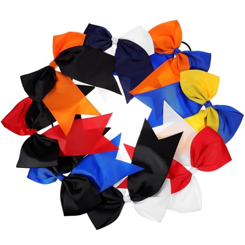 WOONEKY 8 Stck Haargummis mit Schleife für Mädchen Elastische Haarbänder Ponytail Halter für Partys und Besondere Anlässe für Süße Outfits von WOONEKY