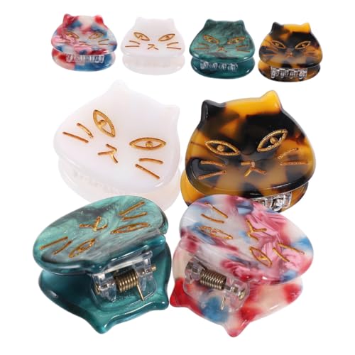 WOONEKY 8 Stck Teiliges Kleine Katzen Haarspangen aus Leichtem Schadstofffreiem Material Rutschfeste Haarklammern für Dünnes und Dickes Haar Haarkralle für Damen für Alltag und Party von WOONEKY