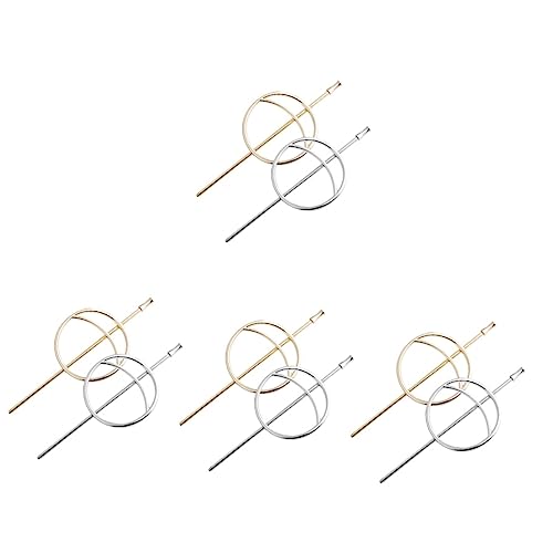 WOONEKY 4 Sets Haarstab Für Frauen Dekorative Haar-accessoires Flechten Metall Kreis Haarknoten Clip 2 Stück * 4 von WOONEKY
